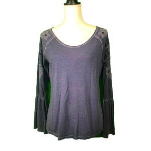 NYGARD (PS) Denim Blue Bell Sleeve Blouse